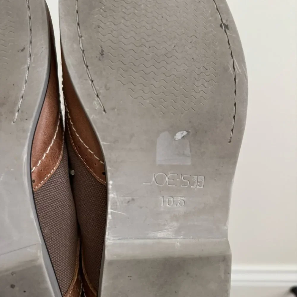 Joe's Jeans Brown Leather Lace Up Oxford Shoes with Brogue Detailing | Size 10.5